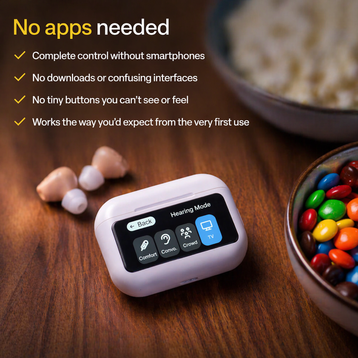 Ear-Hook Smart AI Hearing Aid – Hear Clearly, Regain Your Confidence
