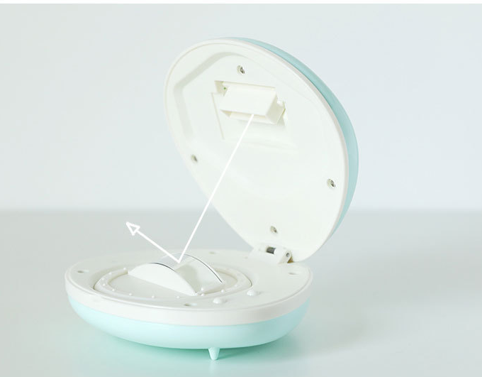 seashell-shaped LED rainbow projector light.