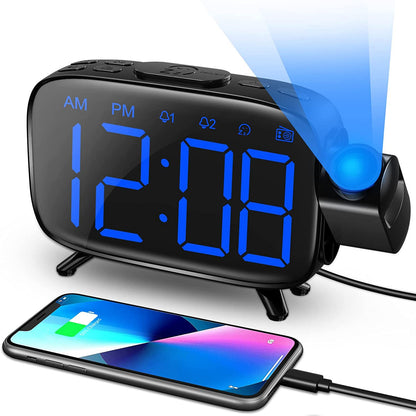 Digital projection alarm clock