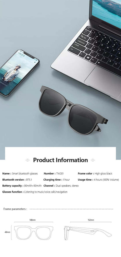 Bluetooth Smart Glasses Music Call