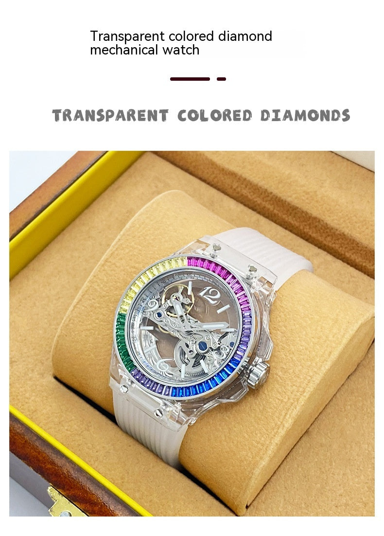 Hanboro 986-2 women's skeleton automatic mechanical watch