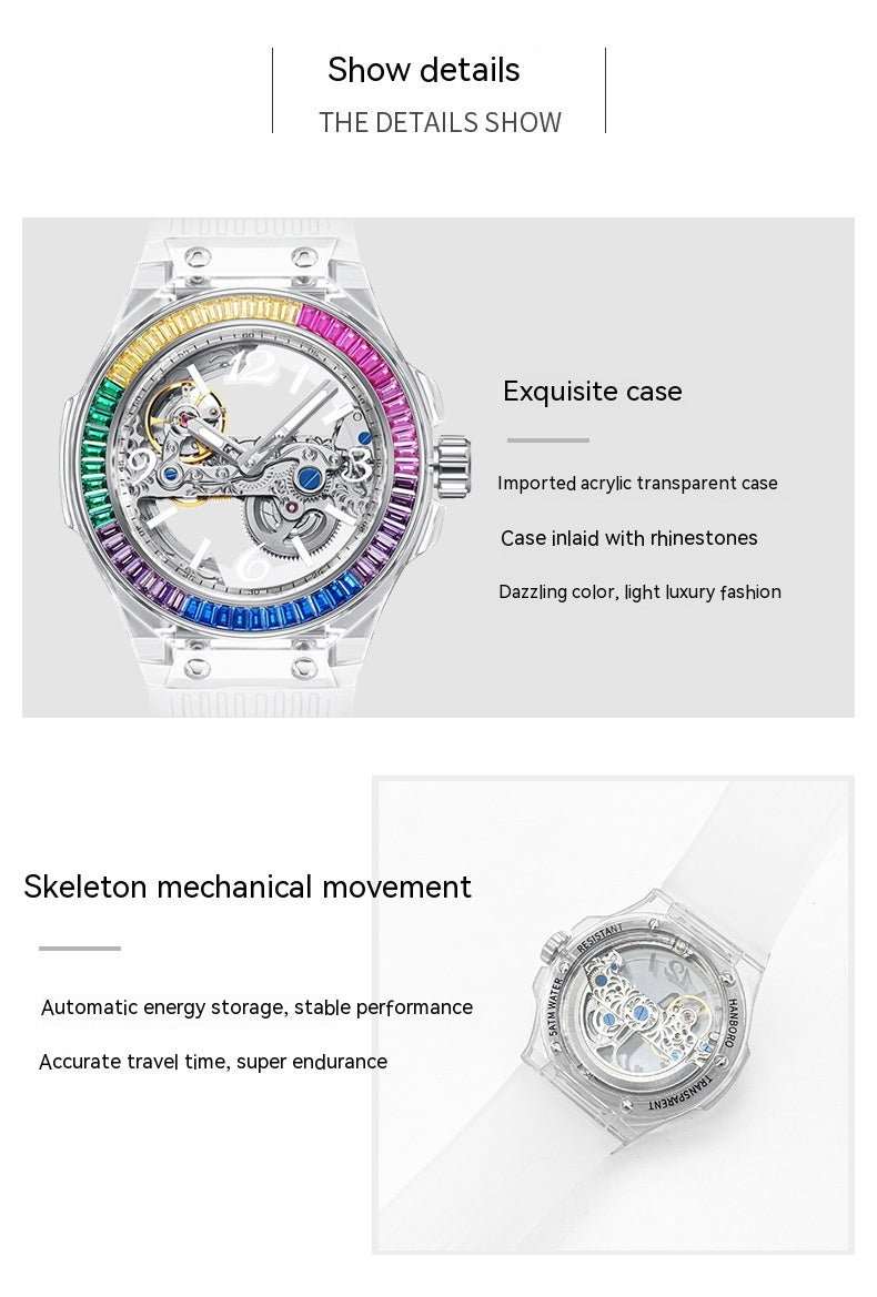 Hanboro 986-2 women's skeleton automatic mechanical watch