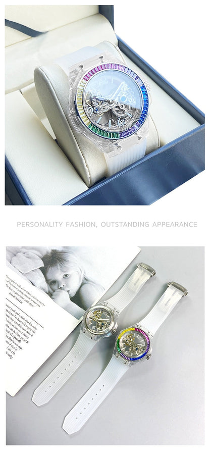 Hanboro 986-2 women's skeleton automatic mechanical watch