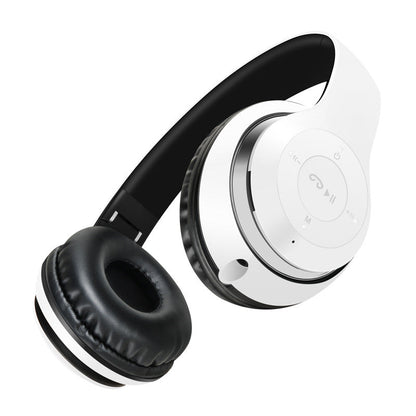 Black and blue BT-06 over-ear wireless headphones.