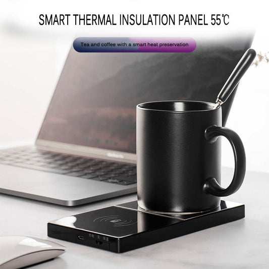2-in-1 coffee mug warmer and wireless phone charger.