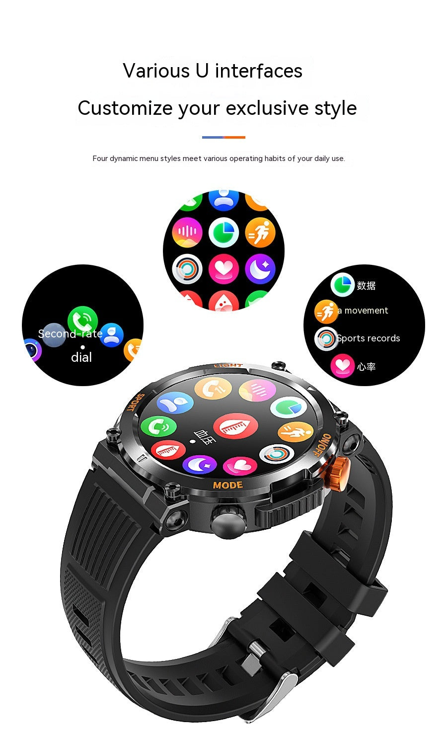 HT17 military-style rugged smartwatch
