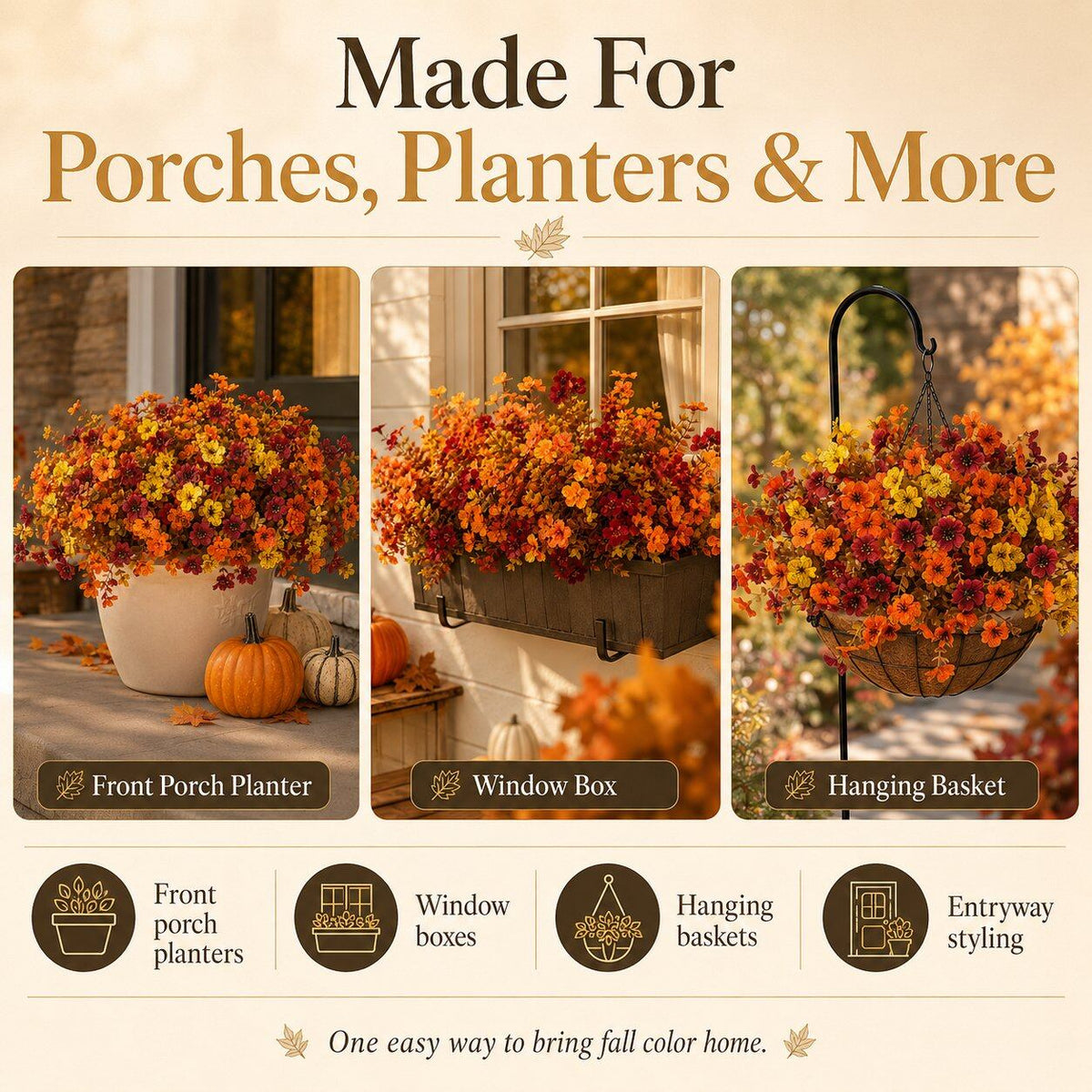 🎃 Halloween Early Bird Sale | 49% OFF🍂 Fall Porch Faux Flower Bundles