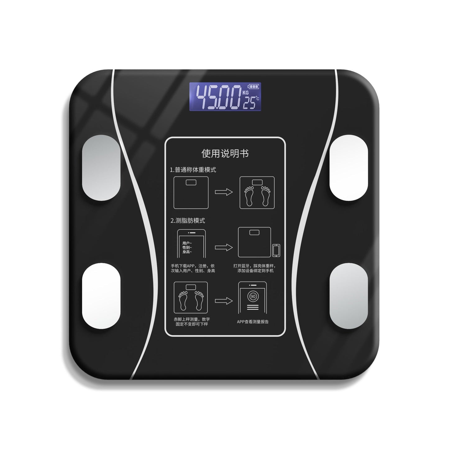 Smart Body Fat Scale – USB Rechargeable, 180 kg Limit