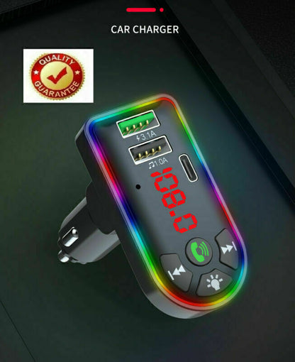 Bluetooth 5.0 FM transmitter and car MP3 player.