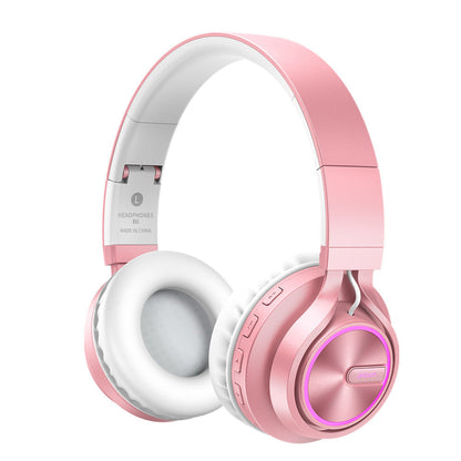 Black and blue BT-06 over-ear wireless headphones.