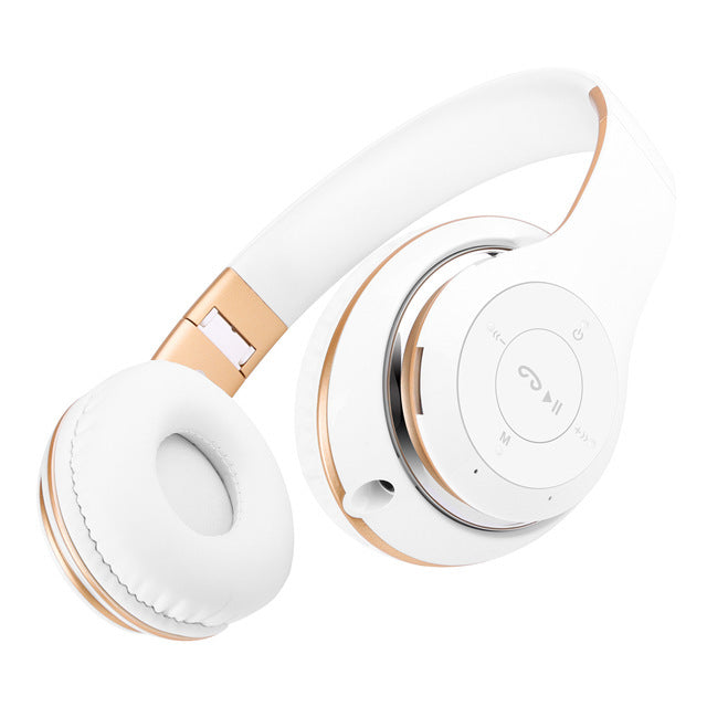 Black and blue BT-06 over-ear wireless headphones.