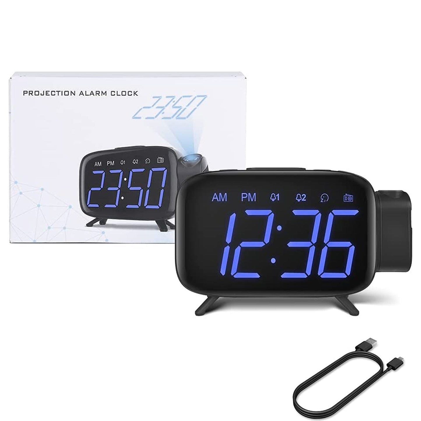 Digital projection alarm clock