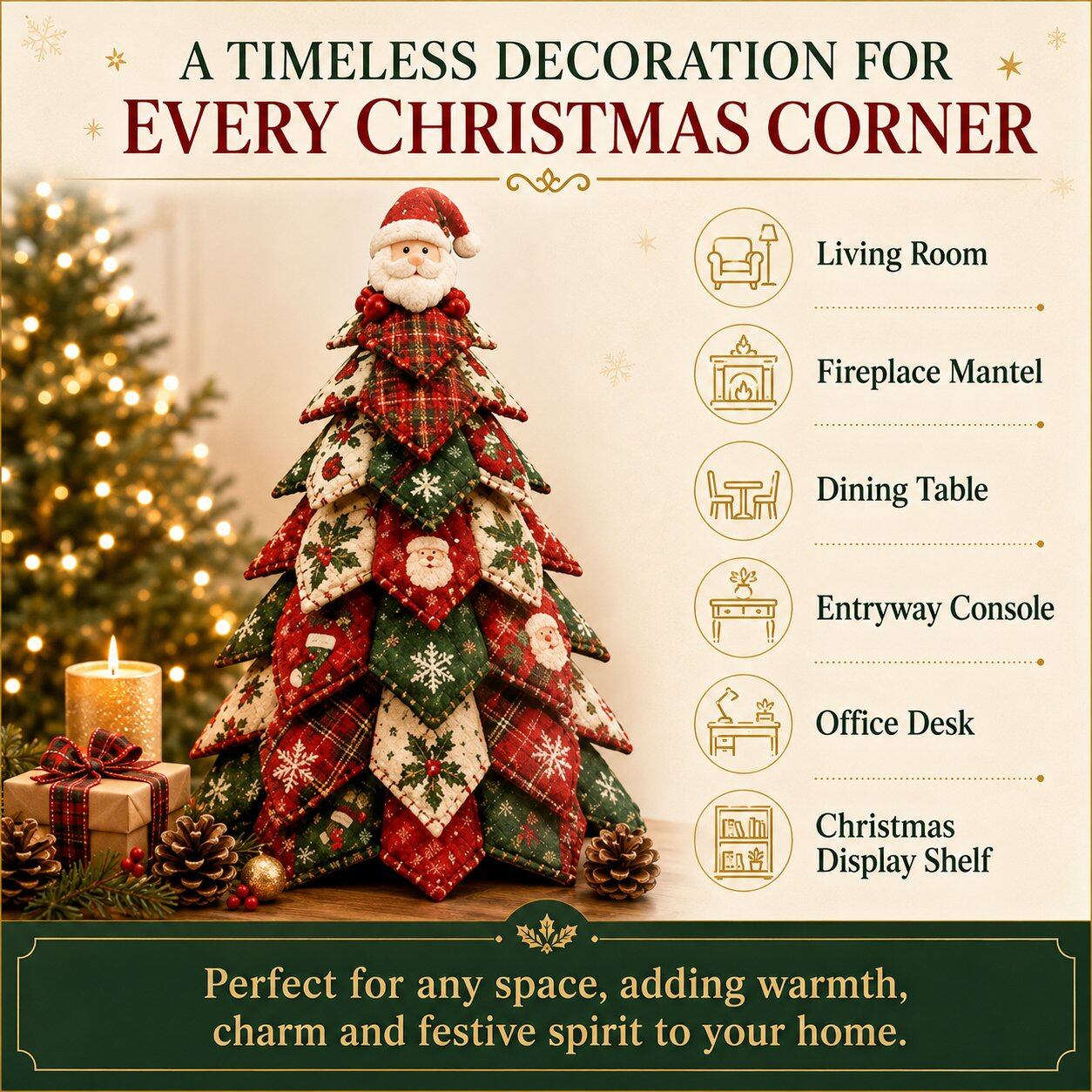 🔥LAST DAY 50% OFF - 🎄🧵DIY Quilted Christmas Tree Kit – Handmade Fabric Holiday Tabletop Tree Decor
