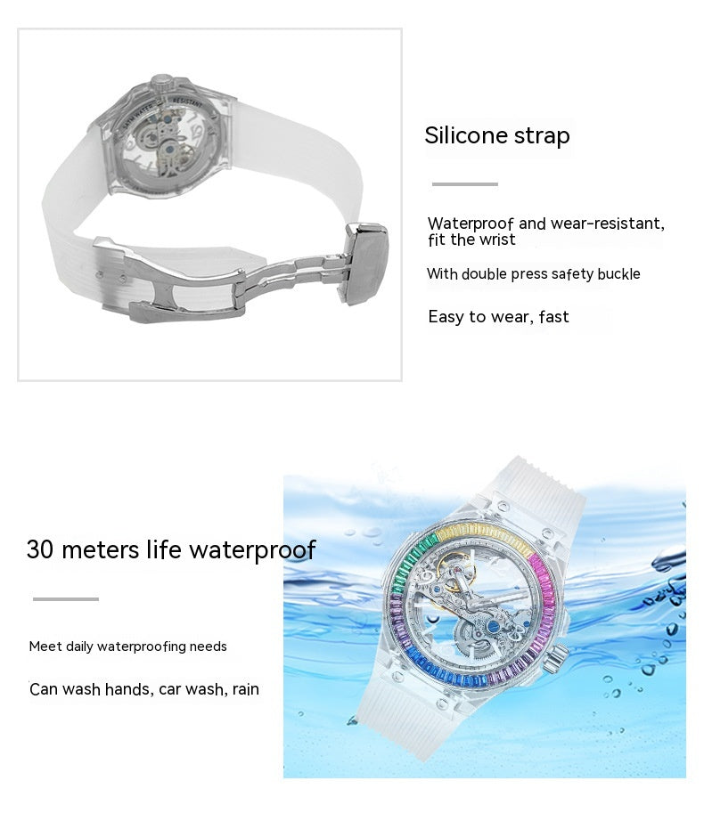 Hanboro 986-2 women's skeleton automatic mechanical watch