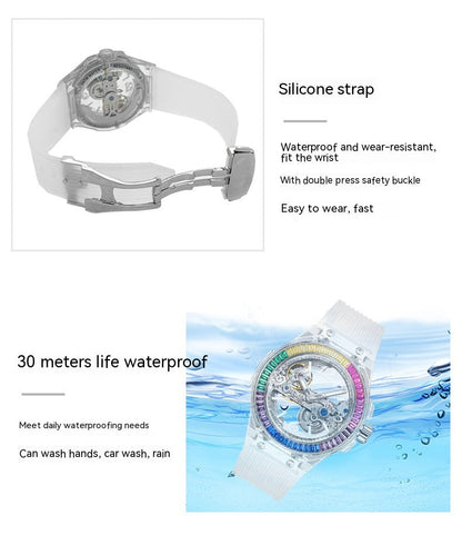 Hanboro 986-2 women's skeleton automatic mechanical watch