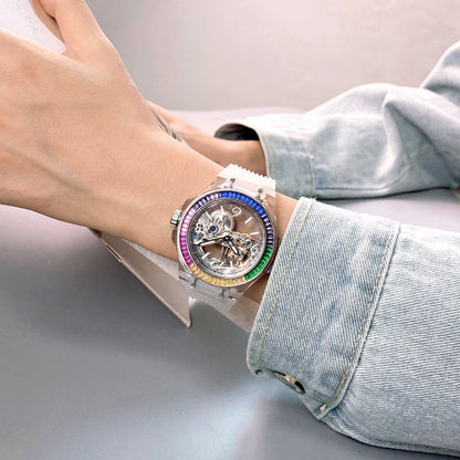 Hanboro 986-2 women's skeleton automatic mechanical watch