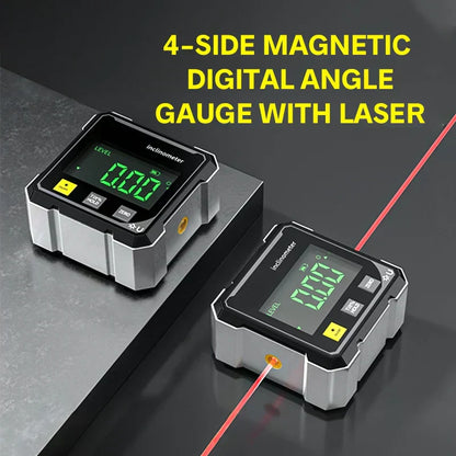 🔥HOT SALE (50% OFF)🔥4-Side Magnetic Digital Angle Gauge with Laser
