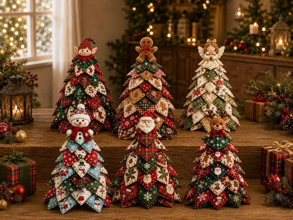 🔥LAST DAY 50% OFF - 🎄🧵DIY Quilted Christmas Tree Kit – Handmade Fabric Holiday Tabletop Tree Decor