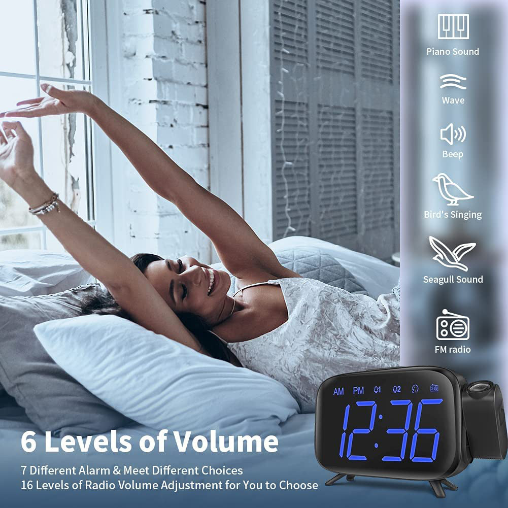 Digital projection alarm clock
