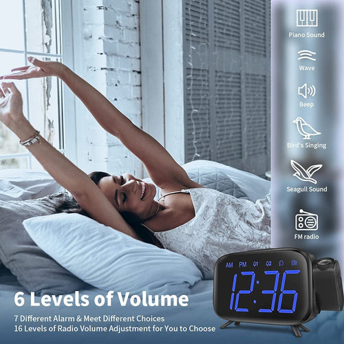 Digital projection alarm clock