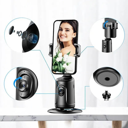 AI Smart Gimbal: 360° Auto Face Tracking Phone Holder.