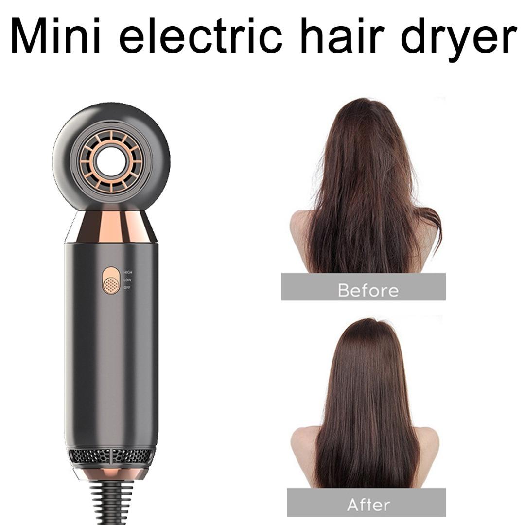 Portable, leafless hair dryer